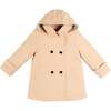 Double Breasted George Check Lined Rain Coat With Detachable Hood, Beige - Raincoats - 1 - thumbnail