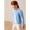 Openwork Cotton Cardigan, Light Blue - Cardigans - 3