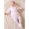 Diamond Openwork Three Piece Knitted Set, Baby Pink - Mixed Apparel Set - 2