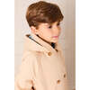 Double Breasted George Check Lined Rain Coat With Detachable Hood, Beige - Raincoats - 4