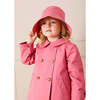 Double Breasted Margaret Floral Lined Rain Coat, Raspberry - Raincoats - 6