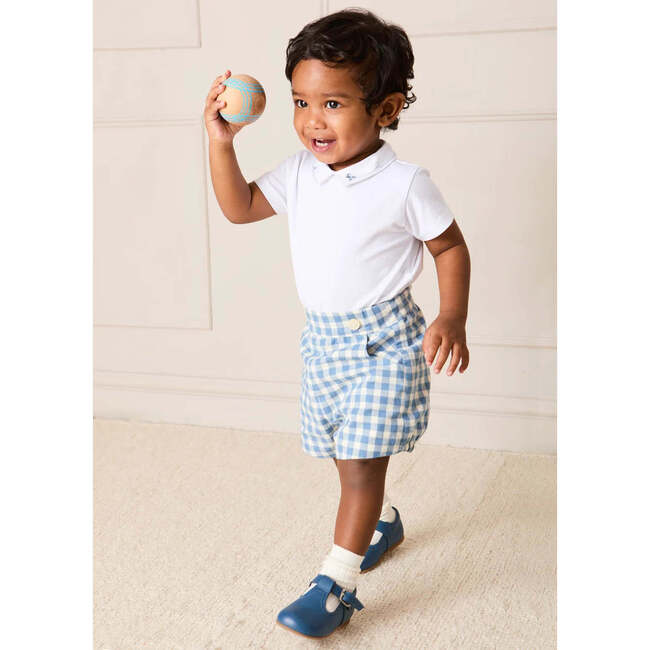 Darby Gingham Button Detail Bloomers, Blue