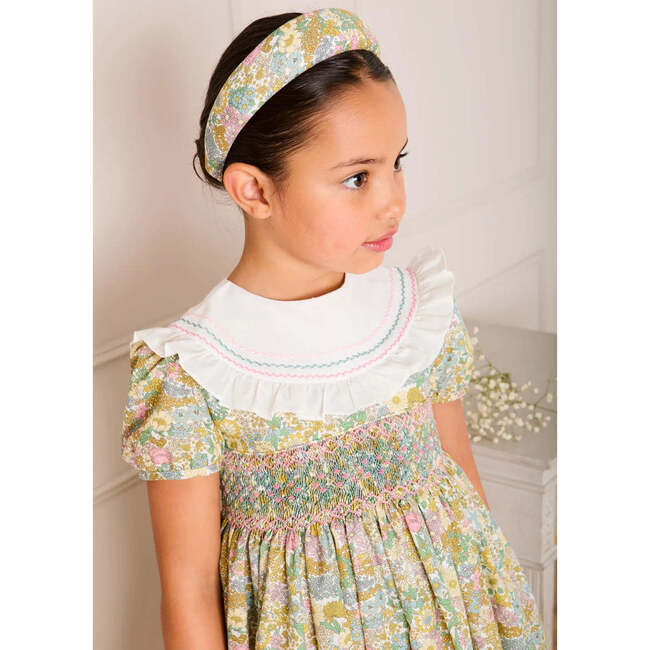 Charlotte Floral Padded Hairband, Green