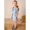 Darby Gingham Scallop Edge Bow Detail Shorts, Blue - Shorts - 3 - thumbnail