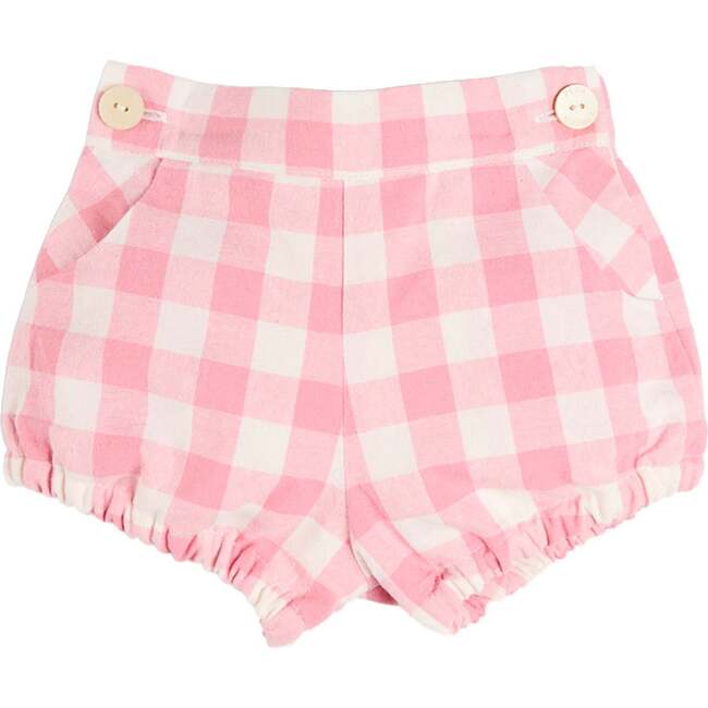 Catherine Gingham Button Detail Bloomers, Pink