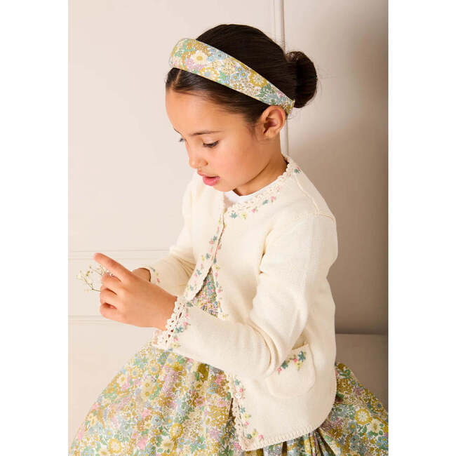 Charlotte Floral Padded Hairband, Green - Hair Accessories - 3