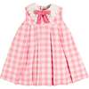 Catherine Gingham Embroidered Sleeveless Trapeze Dress, Pink - Dresses - 1 - thumbnail