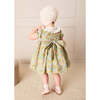 Charlotte Floral Hand Smocked Embroidered Collar Short Sleeve Dress With Bloomers, Green - Dresses - 3 - thumbnail