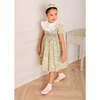 Charlotte Floral Hand Smocked Embroidered Collar Short Sleeve Dress, Green - Dresses - 2