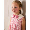Catherine Gingham Embroidered Sleeveless Trapeze Dress, Pink - Dresses - 3