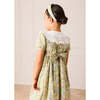 Charlotte Floral Hand Smocked Embroidered Collar Short Sleeve Dress, Green - Dresses - 3