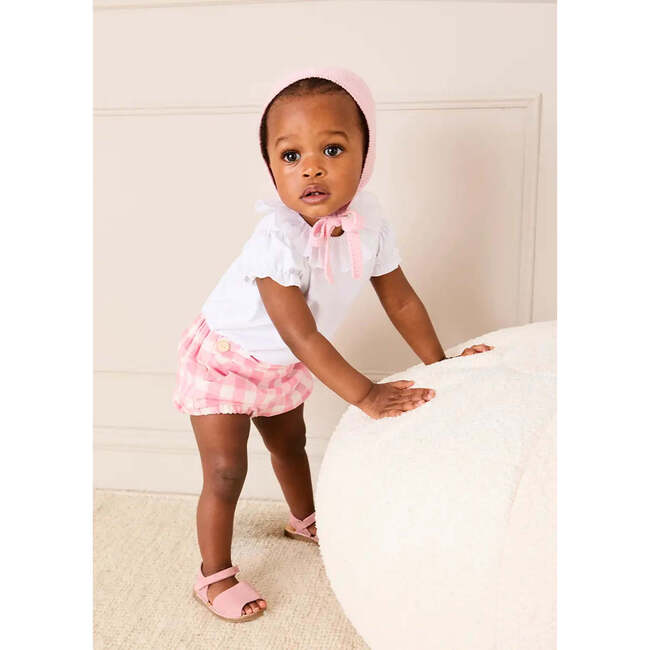 Catherine Gingham Button Detail Bloomers, Pink - Bloomers - 4