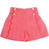 Broderie Anglaise High Waisted Shorts, Strawberry - Shorts - 1 - thumbnail