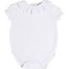 Broderie Anglaise Frill Collar Bodysuit, White - Onesies - 1 - thumbnail