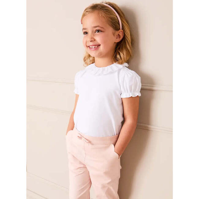 Broderie Anglaise Frill Collar Top, White - Shirts - 3