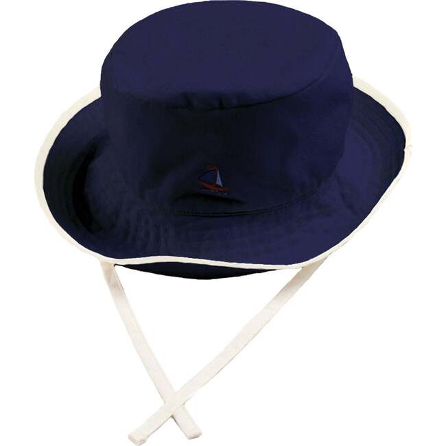 Boat Embroidered Beach Hat, Navy