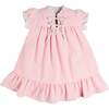 Beauchamp Gingham Ruffle Hem Floral Trim Night Dress, Pink - Nightgowns - 1 - thumbnail