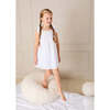 Bluebell Embroidered Bow Shoulder Tie Night Dress, White - Nightgowns - 3
