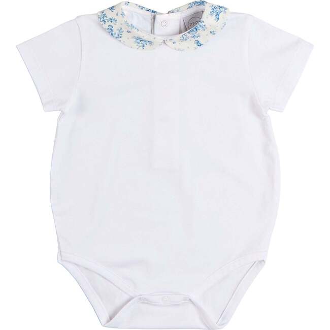 Audrey Toile Peter Pan Collar Bodysuit, Blue