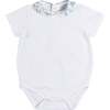 Audrey Toile Peter Pan Collar Bodysuit, Blue - Onesies - 1 - thumbnail