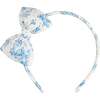 Audrey Toile Medium Bow Hairband, Blue - Hair Accessories - 1 - thumbnail