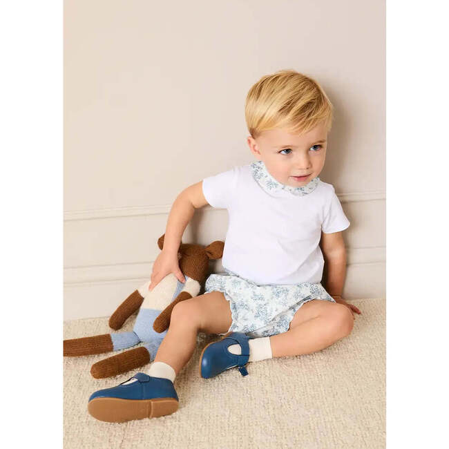 Audrey Toile Peter Pan Collar Bodysuit, Blue - Onesies - 4