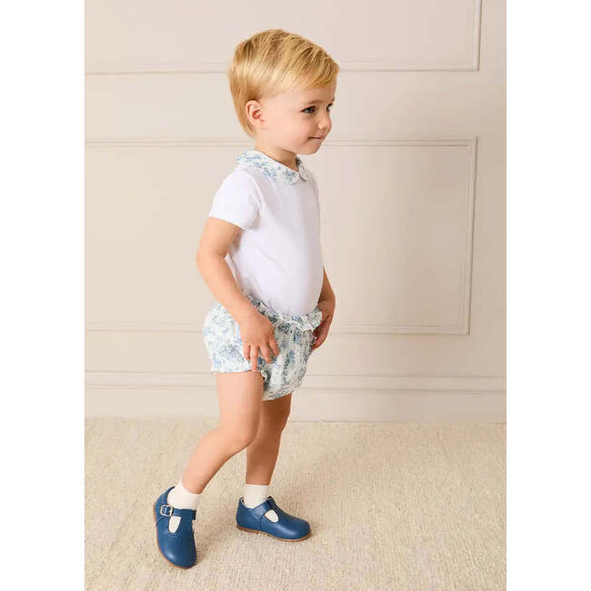 Audrey Toile Peter Pan Collar Bodysuit, Blue - Onesies - 5