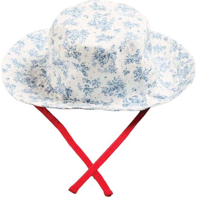 Audrey Toile Beach Hat, Blue