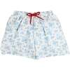 Audrey Toile Drawstring Swim Shorts, Blue - Swim Trunks - 1 - thumbnail