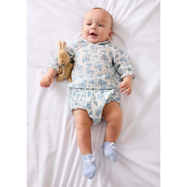 Audrey Toile Elasticated Waist Bloomers, Blue - Bloomers - 3