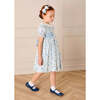 Audrey Toile Hand Smocked Ruffle Collar Short Sleeve Dress, Blue - Dresses - 5