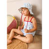 Audrey Toile Beach Hat, Blue - Sun Hats - 3 - thumbnail