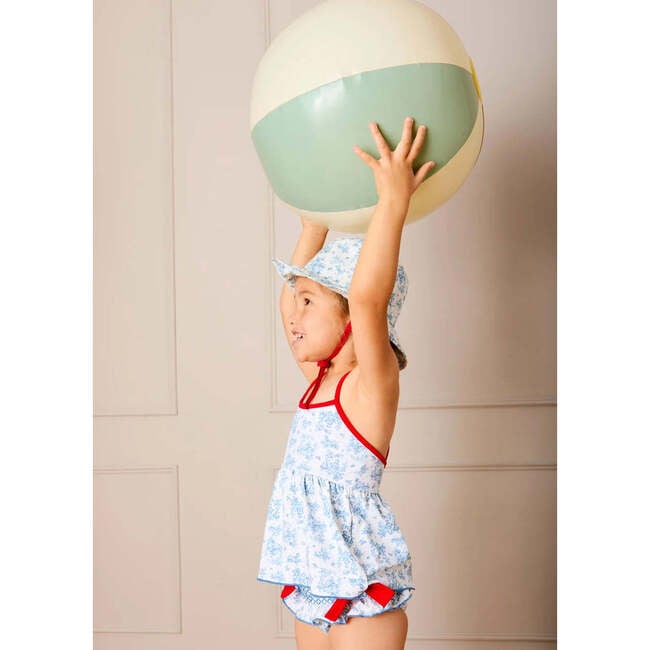 Audrey Toile Beach Hat, Blue - Sun Hats - 5