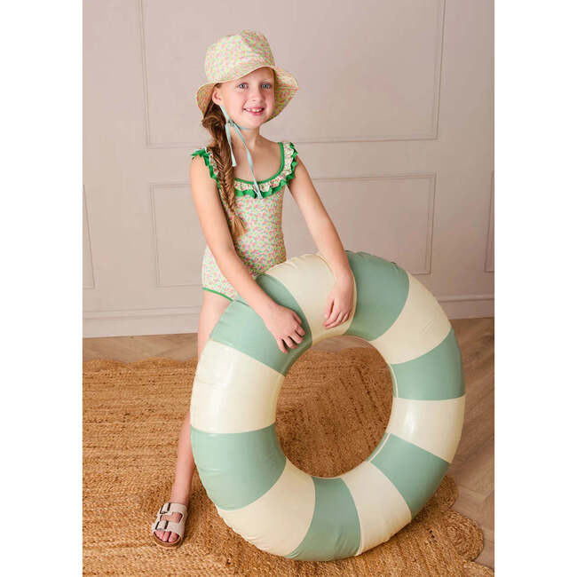 Annie Apple Print Beach Hat, Green - Sun Hats - 5