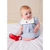 Alexander Stripe Mariner Collar Embroidered Boat Detail Dress with Bloomers, Blue - Dresses - 2