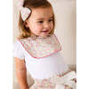 Adelaide Floral Scallop Edge Lined Bib, Pink - Bibs - 3 - thumbnail
