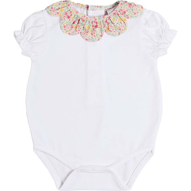 Adelaide Floral Petal Collar Bodysuit, Pink