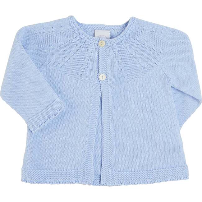 Openwork Detail Baby Cardigan, Light Blue