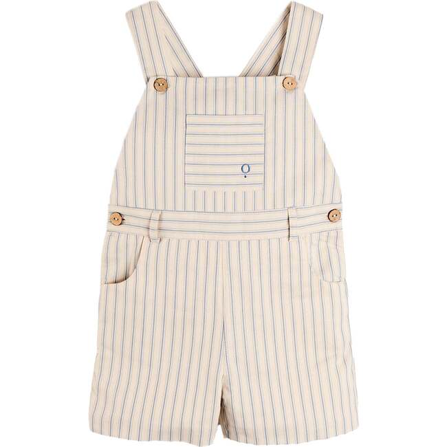 Percy Stripe Insignia Pocket Detail Dungarees, Blue