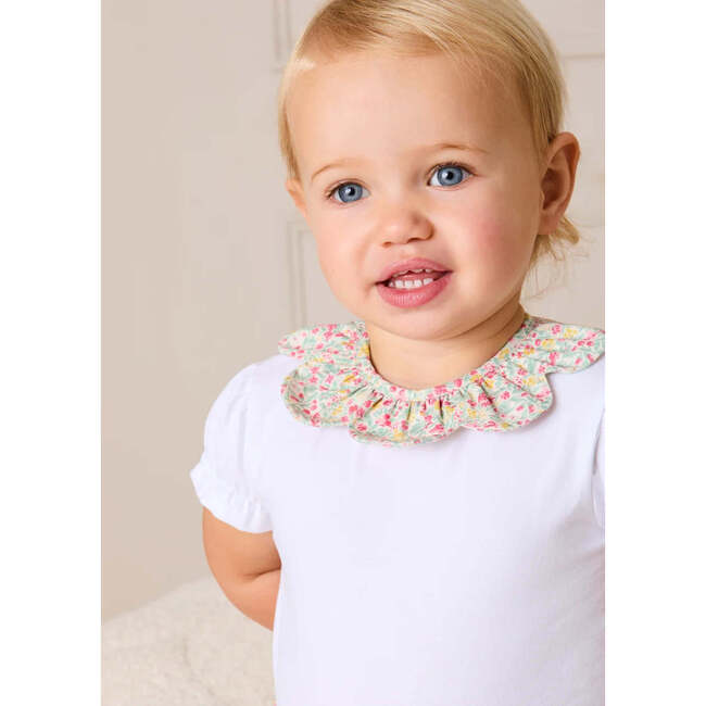 Adelaide Floral Petal Collar Bodysuit, Pink