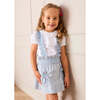Alexander Stripe Smocked Skirt with Braces, Blue - Skirts - 6 - thumbnail