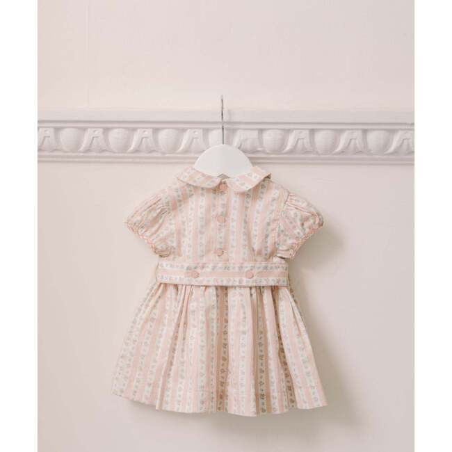 Pink Floral Stripe Arcadia Baby Girl Hand-Smocked Set