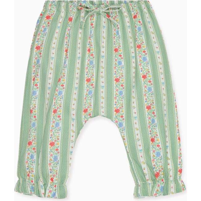 Sage Floral Stripe Forna Baby Girl Trousers