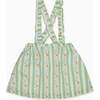 Sage Floral Stripe Reina Girl Pinafore Skirt - Skirts - 1 - thumbnail