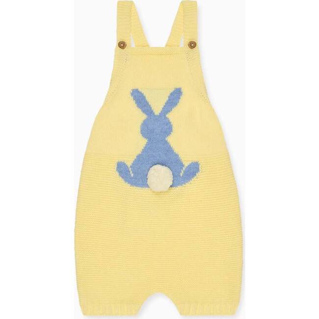 Lemon Crispa Cotton Bunny Baby Knitted Dungarees