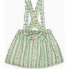 Sage Floral Stripe Reina Girl Pinafore Skirt - Skirts - 2