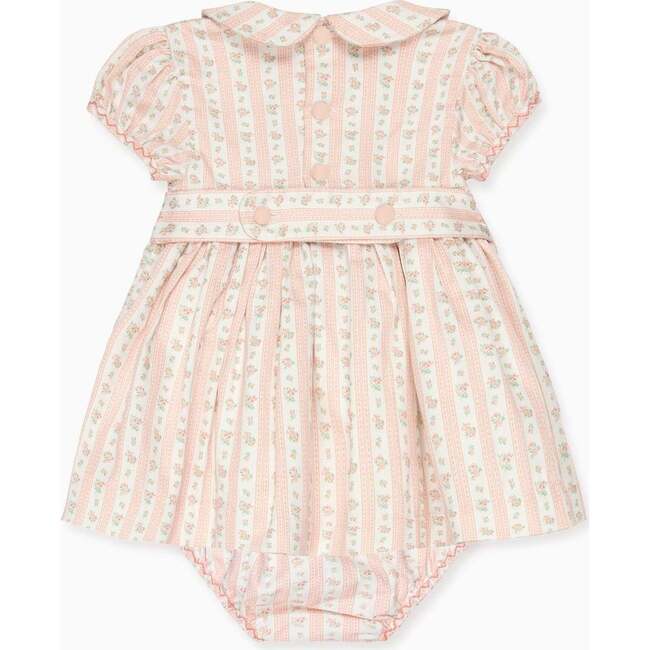 Pink Floral Stripe Arcadia Baby Girl Hand-Smocked Set - Mixed Apparel Set - 4