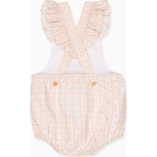 Pink Floral Stripe Ronita Baby Girl Romper Dungarees - Rompers - 4