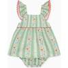 Sage Floral Stripe Elicia Baby Summer Set - Mixed Apparel Set - 1 - thumbnail