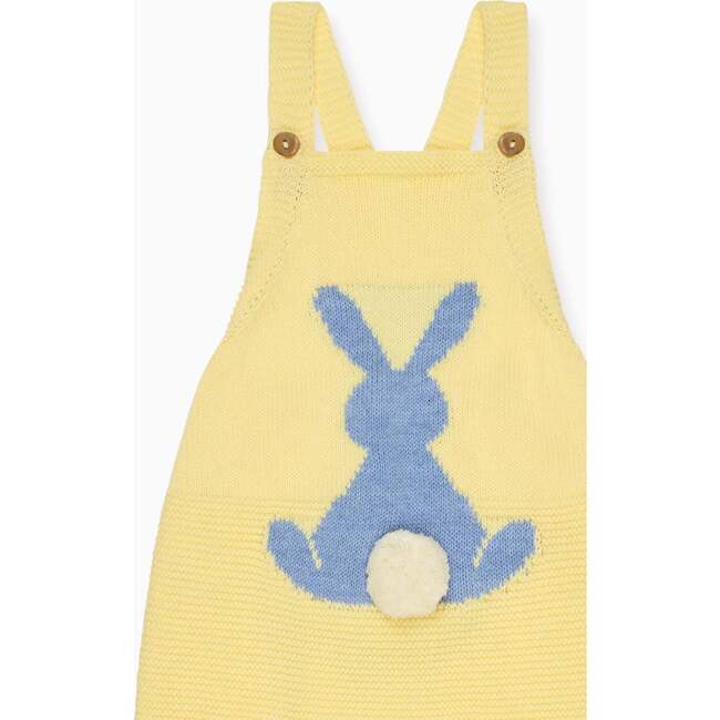 Lemon Crispa Cotton Bunny Baby Knitted Dungarees - Rompers - 3